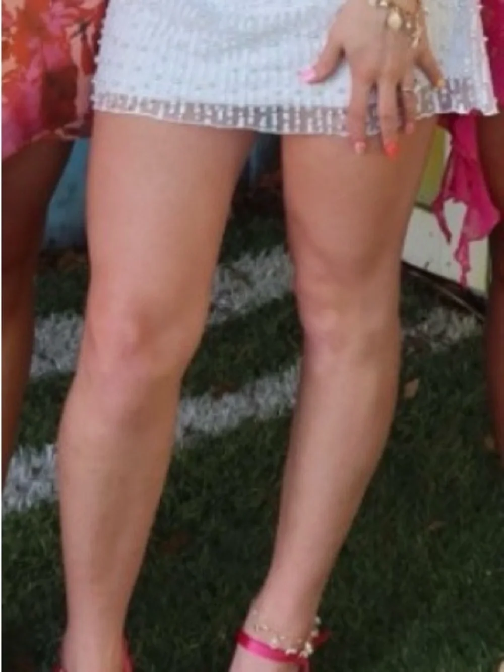 Strapless White Beaded Mini Dress - Picture 6 of 7